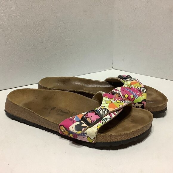 Disney Birkenstock Birki's Menorca Slide Sandals Pippa Paperino Mickey Size 41 - Picture 1 of 8